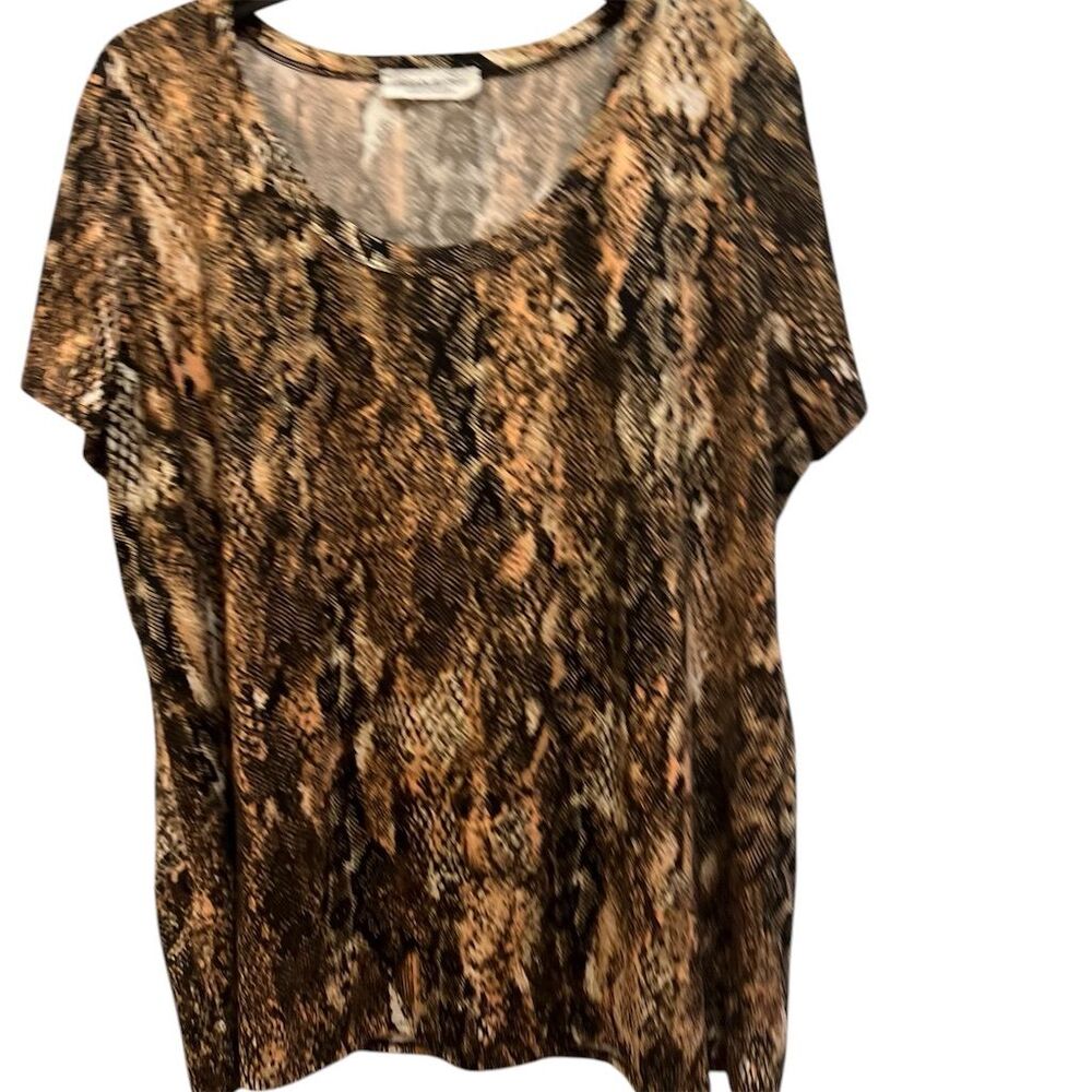 Urban Rebel Women's 2XL Multicolor Snakeskin Print V-Neck Blouse